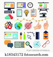 flache, design, modernes, heiligenbilder