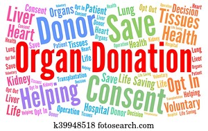 Organ donation word cloud concept Organ donation word cloud concept