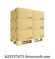 pallet with cardboard boxes