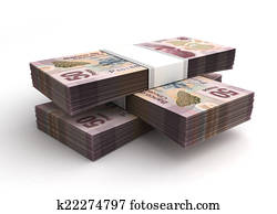 pila, de, pesos mexicanos