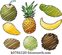 Tropical fruits illustration Tropical fruits illustration