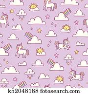 Unicorns and rainbows pattern Unicorns and rainbows pattern