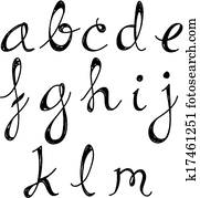 תסריט, אלפבית, a, ל, *m*