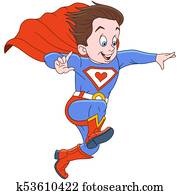 dessin animé, superhero, homme