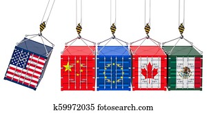 Global trade war concept, 3D rendering Global trade war concept, 3D rendering