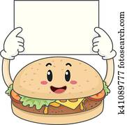Mascot Burger Hold Board Mascot Burger Hold Board