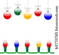 Merry Christmas Ornaments & Light String Merry Christmas Ornaments & Light String