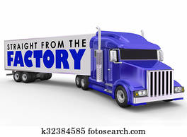 Straight from the Factory Truck Trailer Delivering Products Direct Shipments Straight from the Factory Truck Trailer Delivering Products Direct Shipments
