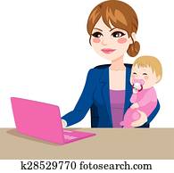 Working Mother With Baby