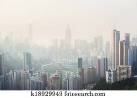 areje poluição, pendura, sobre, a, feliz, vale, distrito, de, ilha kong hong