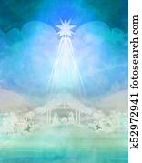 Biblical scene - birth of Jesus in Bethlehem. Biblical scene - birth of Jesus in Bethlehem.