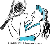 jogador tênis, 3, ilustração