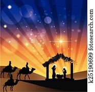 nativity scene, familie, hellig