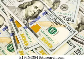 new edition 100 dollar banknotes, money and currency for property and wealth concept