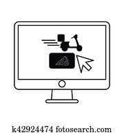 Ordering Food Online Computer Clipart K42924415 Fotosearch