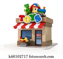 Toy shop mini store 3d rendering Toy shop mini store 3d rendering