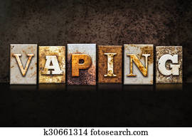 Vaping Letterpress Concept on Dark Background