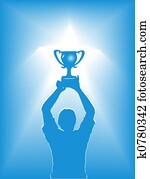 Victory Star Trophy Silhouette Victory Star Trophy Silhouette