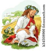 a, parábola, de, a, perdido, sheep