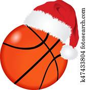 Basketball ball with santa hat Basketball ball with santa hat
