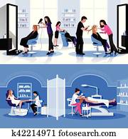 Beauty Salon Colorful Composition Beauty Salon Colorful Composition