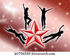 Happy women on the star