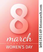 March 8 greeting card. Holiday template