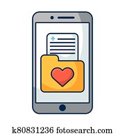 smartphone, עם, תיקיה, telemedicine, טכנולוגיה