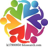 teamwork, miłosierdzie, ludzie, logo