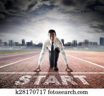 עסק, התחיל, -, איש עסקים, מוכן