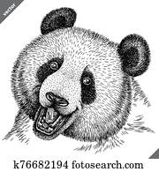 black and white engrave isolated panda vector illustration black and white engrave isolated panda vector illustration