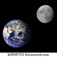 Earth and moon Earth and moon