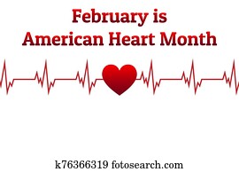February is American Heart Month. Template for background, banner, card, poster with text inscription. Vector EPS10 illustration.