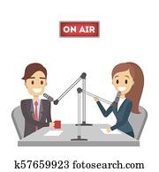 Isolated radio presenter. Isolated radio presenter.