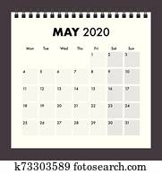 May 2020 calendar with wire band May 2020 calendar with wire band