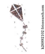 people in the form of a kite. people in the form of a kite.