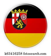Rhineland-Palatinate Flag Badge, 3d illustration on white background Rhineland-Palatinate Flag Badge, 3d illustration on white background