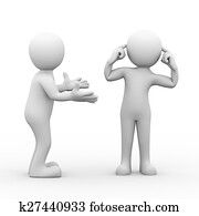 3d, conflicto, disputa, entre, gente