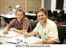 adulto, ed, estudantes, classe