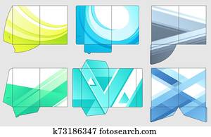 Business papers folder template. Paper presentation files pocket folders, color company templates layout vector set Business papers folder template. Paper presentation files pocket folders, color company templates layout vector set