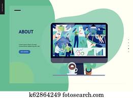 Business series - about company, office life web template Business series - about company, office life web template