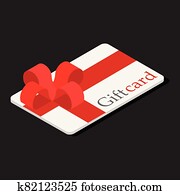 Gift Cards With Red Bow And Ribbon. Vector Illustration. Gift Or Credit Card Design Template Gift Cards With Red Bow And Ribbon. Vector Illustration. Gift Or Credit Card Design Template