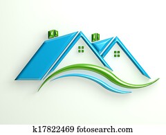 Houses Real Estate, 3D shinny Houses Real Estate, 3D shinny