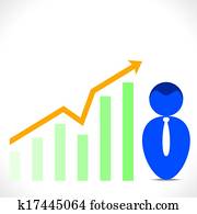 menn, ikon, med, forretning, grafen, diagram