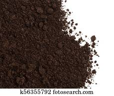 Soil or dirt crop isolated on white