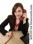 Talking on an old fashioned phone