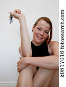 Young woman with keys