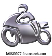 3D Silver Motorbike 3D Silver Motorbike