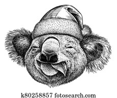 black and white engrave isolated Koala illustration black and white engrave isolated Koala illustration