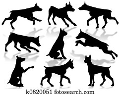 Dogs silhouette Dogs silhouette